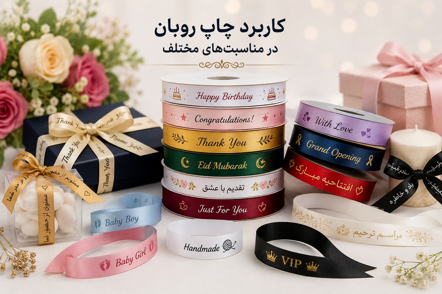 کاربرد چاپ روبان در مناسبت های مختلف